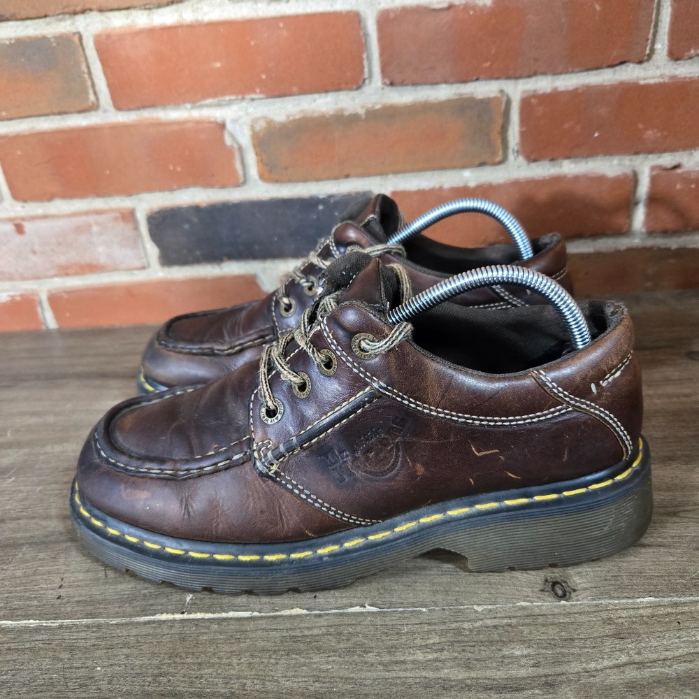Dr. Martens 8A45 Mens Brown Leather Low Boot shoe Size 10 Y2K distressed chunky